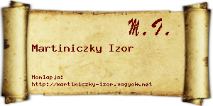 Martiniczky Izor névjegykártya